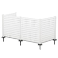 Kozyard 50" W x 48" H Outdoor Privacy Screens Aluminum Post, Air Conditioner Fence Panels, Pool Equipment Enclosure, Trash Can Screens Fence Kit for Outside Backyard Patio (White/4Panels) - color: White/4Panels