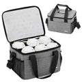 6 Cups Drink Carrier for Delivery, Reusable Cup Holder with Handle, Insulated Collapsible Drink Carrier, Adjustable Dividers, Shoulder Strap, Portable Cooler Tote Bag for Delivery, Travel, Car (Grey) - color: Grey
