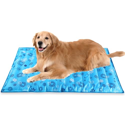 Dog Cooling Mat, Pet Washable Non-Toxic Summer Dogs Cats Cooling Pads Sleeping Kennel Mats Cool Ice Blanket for Indoor & Outdoor Dog Beach Essentials Gray 47.2 * 29.5IN - size: 47.2*29.5