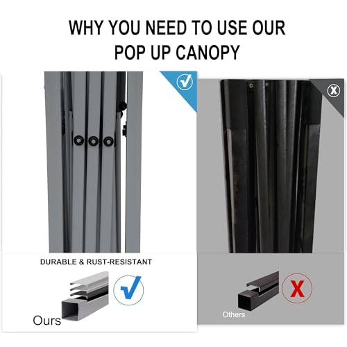 SANWAY 10x10 Pop Up Canopy Tent with Sidewalls x 4 – Easy Setup Canopy Tent, Waterproof, UV-Resistant, Portable with Carry Bag for Outdoor Events, Camping, and Backyard Parties – Silver White - color: Silver White