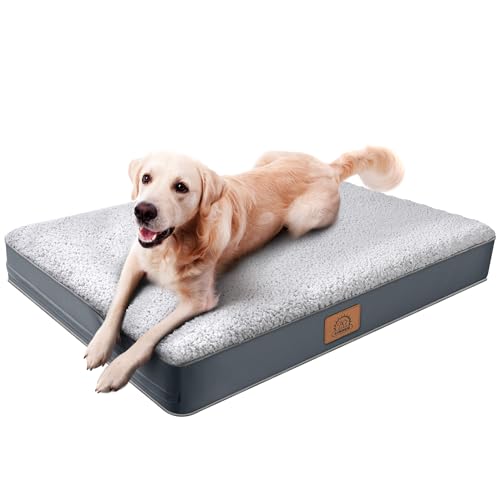 Sunheir Orthopedic Dog Beds for Small Dogs, Waterproof Puppy Bed with Removable Washable Cover, Non-Slip Bottom and Egg-Crate Foam, (Grey, 24.0" L x 16.0" W x 3.0" Th) - color: Grey, size: 24.0"L x 16.0"W x 3.0"Th