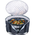 BAGSPRITE Slow Cooker Carrying Case Compatible with 6-8 Quart Crockpot Carrier for Hot Food and Hamlton Beach Slow Cooker Tote with Lid Fastener for Crock-pot Dust Cover Applicances - color: Black