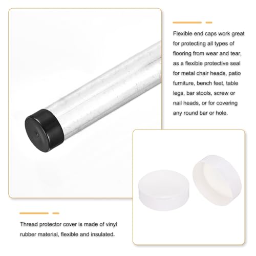 uxcell 160mm(6 5/16 inch) Rubber End Caps, Round Vinyl Plug Insert Plastic End Caps for Tubing, Fence, Pipe Post, Furniture, Railing, White, 50mm Height - color: White, size: 160mm(6 5/16") x 50mm H