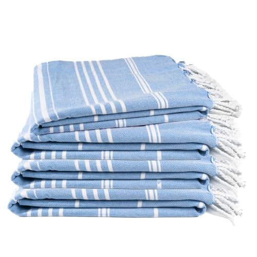 Cotton Turkish Beach Towel with Towels Oversized 36"x72" Pool Absorbent Extra Large Quick Dry Sand Travel Towel (Azure Bliss, 4 Pack) - color: Azure Bliss, size: 4 Pack