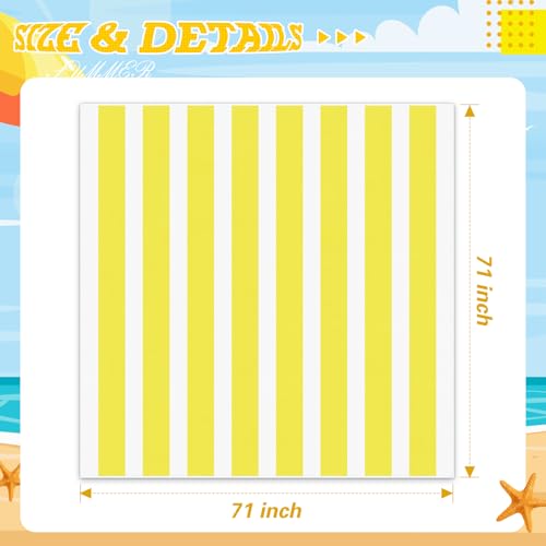 Peryiter Checkered Giant Beach Blanket 71 x 71 Inch Oversized Sandproof Towel Stripe Microfiber Quick Dry Lightweight Huge Blanket for Summer Hawaii Beach Travel Essentials Accessories(Yellow) - color: Yellow