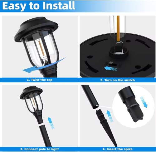 Solar Lights Outdoor 8 Pack, Cool White Solar Pathway Lights, Auto On/Off,Waterproof Solar Powered LED Landscape Lighting for Path Walkway Driveway Yard Garden Patio - color: 6000K Cool White