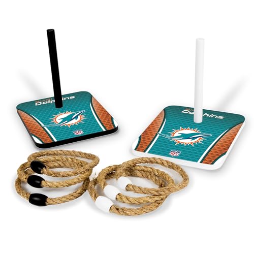 Solid Wood NFL Quoits Set with Direct Print HD Team Graphics – Tailgate Ring Toss Game – Great Gift for Any Football Fan! Ring Toss Family Outdoor Games for The Beach