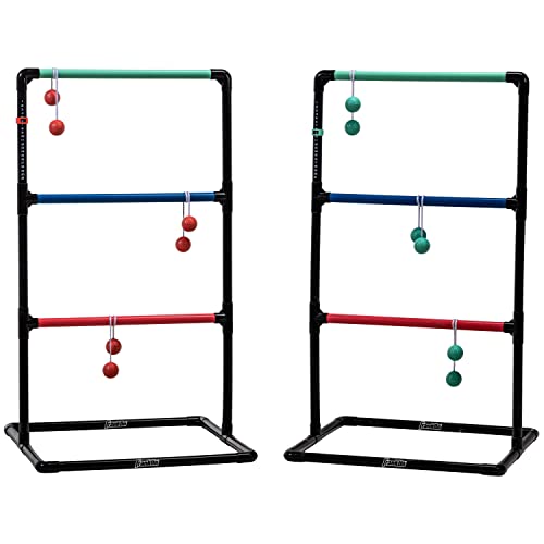 Franklin Sports Ladder Ball Set — Includes 2 Ladder Ball Targets with Weighted Bases and 6 Bolas — Ladder Golf Toss Outdoor Game For Beach or Backyard Fun — Professional, American, and Family Set Options - style: Family