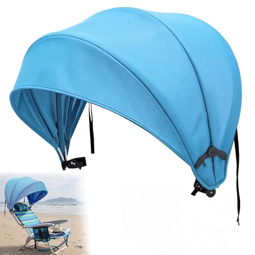 DaisyInner 1 Pcs Beach Chair Umbrella Canopy Extra Large Foldable Chair Sun Shade with Adjustable Clamp for Beach Camping Fishing Lounge Outdoor (Light Blue) - color: Light Blue
