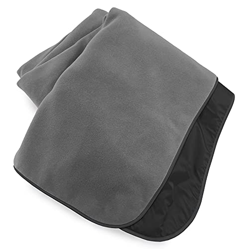 Mambe Extreme Weather Outdoor Blanket - Charcoal, Large - 100% Waterproof and Windproof, Soft Warm Polarfleece with Durable Nylon Shell, Use at Sporting Events, Camping, Picnics, Emergency. - color: Charcoal