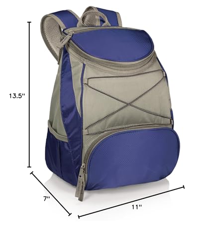 ONIVA - a Picnic Time brand PTX Backpack Cooler, Soft Cooler Backpack, Insulated Lunch Bag, (Navy Blue with Gray Accents) - color: Navy Blue with Gray Accents, style: PTX 1.0 Tarana Backpack Cooler
