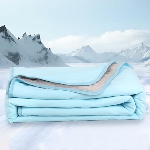 Cooling Blanket for Dogs - Q-MAX>0.4 Waterproof Pet Throw Blanket Bed Cover, Non-Slip Dog Blankets for Couch Protector, Washable Furniture Cover for Summer, Blue,50x60 - color: Light Blue, size: 50x60 Inch
