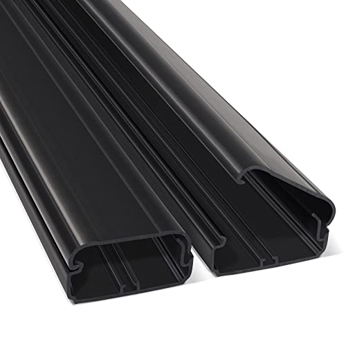 ZhiYo TV Cord Cover for Wall, 32 inch Cable Concealer, Cord Hider for Wall Mounted TV, Paintable Wire Cover to Hide Wires, Black Cable Raceway Kit, 2X L15.8in W1.5in H0.75in - color: Black, size: W1.5in x H0.75in - L31.5in
