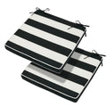 Magpie Fabrics Indoor Outdoor Waterproof Square Chair Cushion, 18" x 18" x 2.5", 2 Pack, Water Resistant Seat Cushions, for Patio Garden Office, Black White - color: Black White