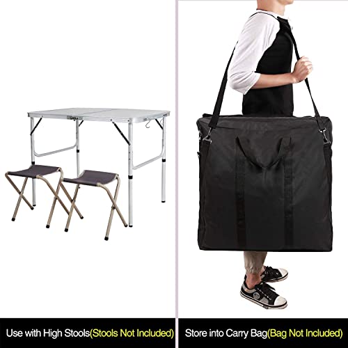 REDCAMP Aluminum Camping Table 3 Foot, Portable Folding Table Adjustable Height Lightweight for Picnic Beach Outdoor Indoor, White 36 x 24 inch - size: 3-Feet (2 heights 15"/28")