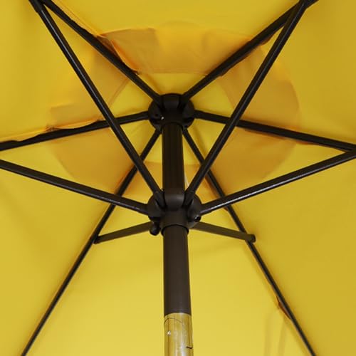 Blissun 7.5 ft Patio Umbrella, Yard Umbrella, Outdoor Market Umbrella with Push Button Tilt Crank, Yellow - color: Yellow