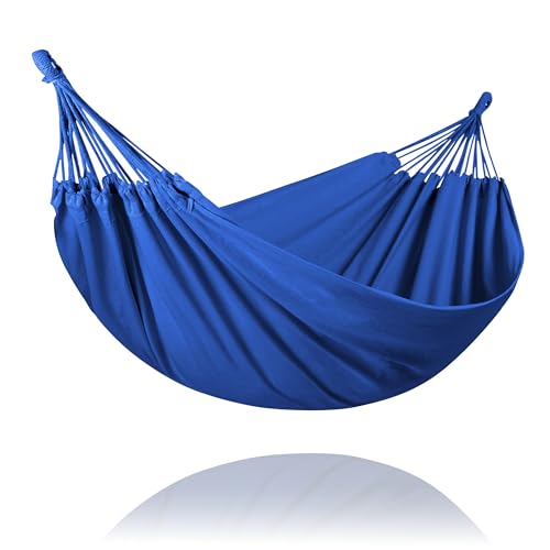 SUNCREAT Hammocks Outdoor Camping Double Hammock, 2 Person Outdoor Backyard Hammock, Navy - color: Navy, size: Medium