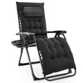 DUMOS Zero Gravity Chair, Reclining Camping Lounge Chair for Outdoor, Reclining Patio Chairs with Cup Holder Trays and Removable Cushion, Folding Recliner for Indoor, Black - size: 1P