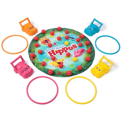 Spin Master Games, Hungry Hungry Hippos Giant Edition, Family Game for Indoor & Outdoor Play with Oversized Board, Preschool Activity, Screenless Activity for Kids, 2-4 Players, Ages 4 & Up - style: Hungry Hungry Hippos