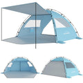 Elegear CumbreX™ Beach Tent Sun Shelter with Canopy, 4-5 Person Pop Up Beach Tent, Easy Setup UPF 50+ UV Protection Portable Lightweight Double Silver Coating Beach Cabana Sun Shade Shelter - Sky Blue - color: Sky Blue, size: 4-5 Person