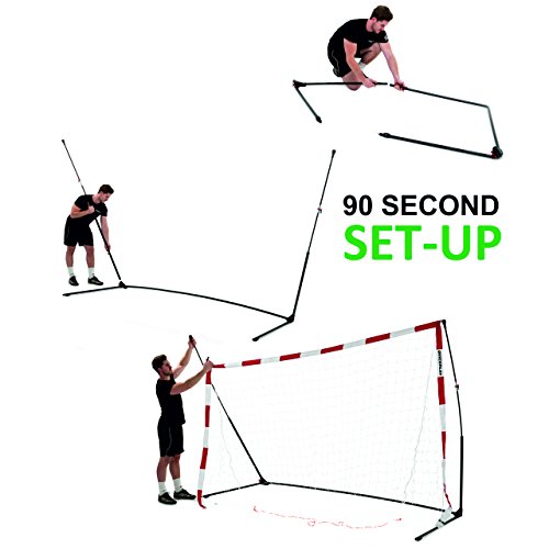 QUICKPLAY Portable Official Handball Goal 3x2m – with Weighted Base & Rubber Feet Based on KICKSTER Technology – Quick Setup for Indoor Training – Includes Carry Bag - style: 2.4 x 1.7M
