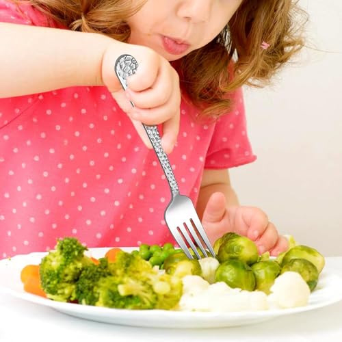 LIANYU 16-Piece Kids Silverware Set, Includes 8 Kid Spoons, 8 Kid Forks, Stainless Steel Toddler Utensils Children Flatware Set, Child Preschooler Cutlery Set, Dishwasher Safe