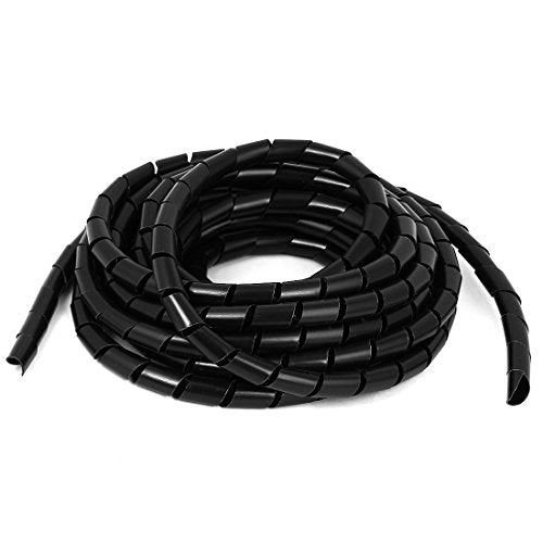 Spiral Cable wrap, 49FT Wire wrap,3/8 inch Spiral Cable Wraps for Cords Covers Bundle Sleeve Hose for Computer, Power,PC, Audio & Video Electrical Wire Organizer RoHS Black - color: Black, size: Dia 10mm-length15m