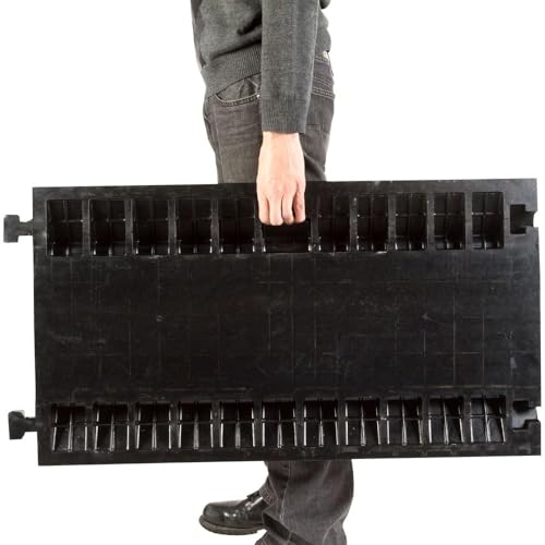 5-Pack Bundle of 5-Channel Modular Industrial Rubber Cable Ramp Middle Sections