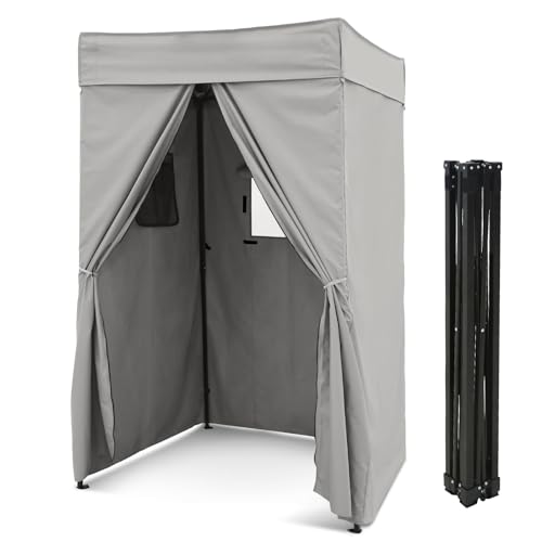EAGLE PEAK Flex Compact 4x4 Pop-up Canopy Changing Room, Portable Privacy Dressing Room for Indoor Fashion Photoshoots, Camping, or Pool, Gray - color: Gray, size: 4x4 ft