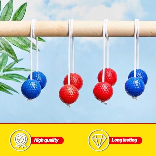 Lenwen 12 Pack Ladder Ball Outdoor Game Ladder Toss Balls Replacement Bolas with Storage Bag for Toss Match Yard Lawn Golf Game, 4 Colors - color: Red, Blue