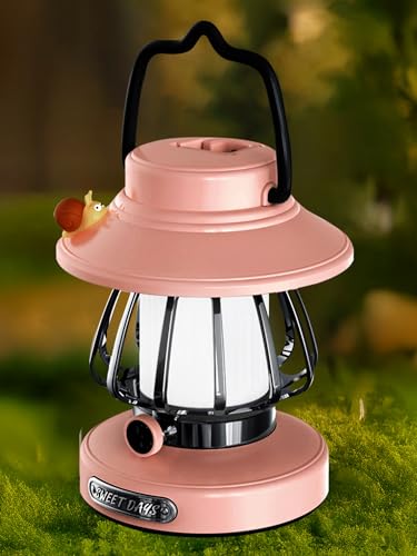 Kids Lantern with 3 Color Dimmable & USB-C Charging, Girls Night Light for Bedroom, Indoor Outdoor Adventures & Emergency Use Toddler Flashlight Camping Essentials for Kids (Pink) - color: Pink