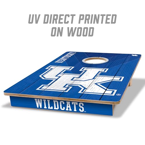 YouTheFan NCAA 2’ x 3’ Wood Cornhole Game with Logo Bags - color: Kentucky Wildcats, size: 2' X 3'