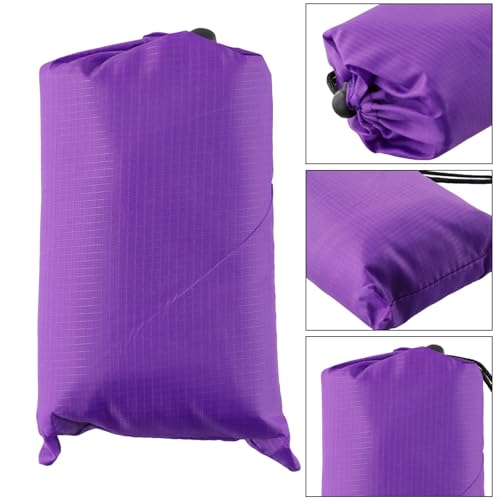 210T Polyester Camping Tarps, Waterproof Rain Fly Sun Shade Shelters With 6 Tie Points For Hiking Backpacking Beach Picnic(Purple 140x200CM) - color: Purple 140x200cm
