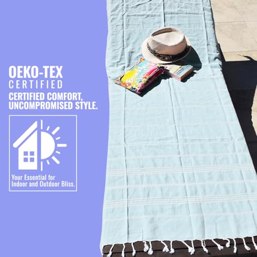 Beach Towel 100% Cotton Turkish Beach Towel Adult 38x70 Inch Pre-washed Absorbent Extra Large|Sand Free Quick Dry BathTowels|Lightweight Blanket|Travel Cruise Camping Spa Gym Sports Towel|Fair Aqua - color: Aqua