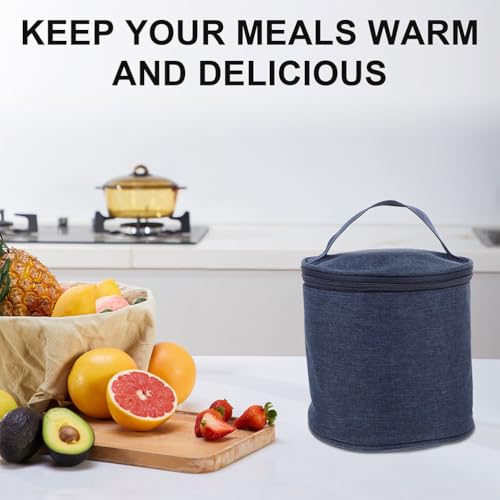 SEWACC Insulated Soup Cup Lunch Bag Large Oxford Fabric Thermal Cooler Tote with Lining, Portable Insulated Food Carrier for Travel and Work, 2pcs