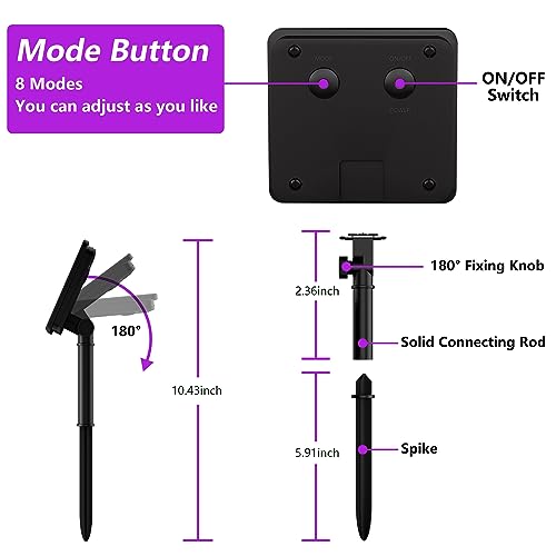 Selarlyt 2-Pack 200 LED Solar Fairy Lights Outdoor, Upgraded Oversize Lamp Beads & Super Bright Solar String Lights Outoor, 8 Modes Solar Lights for Garden Patio Decorations(Purple) - color: Purple