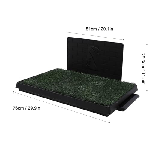 Zerodis Dog Grass Patch Potty, Artificial Reusable Washable Training Dog Grass Bathroom Turf with Pee Baffle and Tray for Small Medium Large Dogs (Large Size with Baffle) - size: Large Size with Baffle