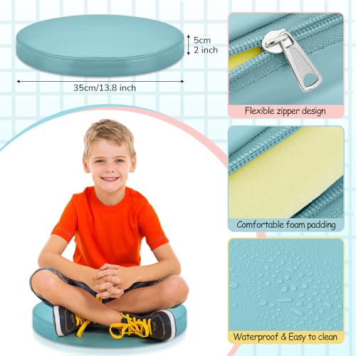 Juexica 8 Pcs Extra Thick Flexible Seating Floor Cushion Assorted Colored Floor Pillow Classroom Seat Cushion Soft Classroom Seating for Kid Learning(Advanced Color,13.8 x 13.8 x 2 Inch,Round) - color: Advanced Boho