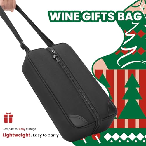 ALLCAMP Wine Bag - Insulated Cooler Bag with Wine Glasses, Bottle Opener & Wine Accessories for Wine Lovers - Portable Wine Gift Bag for Travel, Picnics, and Gift Ideas(Black) - color: Black, size: 1 Bottle