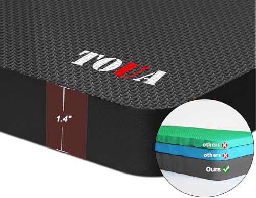 Large Kneeling Pad, High Density Foam Support Knee with Thick Kneeling Mat 17.8"x11"x1.5", Kneeler Pads for Work Gardening, Baby Bath, Yoga, Pray, Exercise, Fitness, 1 Pack - color: Black, size: Large - 1 Pack