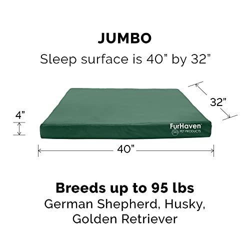 Furhaven Replacement Dog Bed Cover Water-Resistant Indoor/Outdoor Logo Print Oxford Polycanvas Mattress, Washable - Forest, Jumbo (X-Large) - color: Forest, size: Jumbo (X-Large) (Pack of 1)