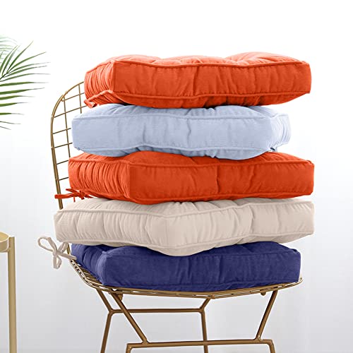 Furlide Chair Cushion with Ties 18 x 18 Inch Indoor Outdoor Cushions for Dining Chairs Set of 2, Square (Navy Blue, 18 x 18 Inch) - color: Navy Blue