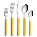 ANNOVA Silverware Set, Retro/Rivet Colorful Stainless Steel Tableware Kitchen Flatware Set Utensils, Includes Dinner Knives, Forks, Spoons, Salad Forks & Dessert Spoons (Yellow, 10 Pieces) - color: Yellow