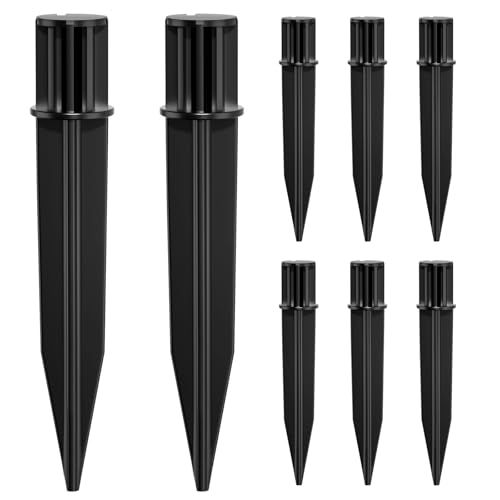 8 Pack Reinforced Ground Stakes, 0.75" x 5.12" Solar Lights Spikes, ABS Plastic Replacement Nails for Pathway Garden Torch Lights - size: 0.75inch diameter