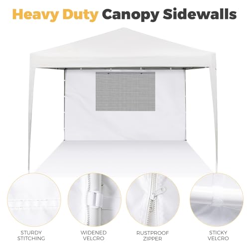 10x10 Pop Up Canopy Sidewall - 1 PC 300D Waterproof Attachable Tent Wall, Privacy Shade for Outdoor Events, Vendor Booths (Tent Not Included, with Square Mesh Window) - style: with Square Window