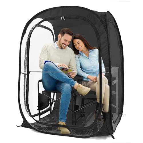 WeatherPod® Pop-Up Sports Tent 1-2 Person – Instant Setup MyPod™ Original Shark Tank All-Weather Pod Shelter for Outdoor Sports, Rain, Wind & Cold - color: Black, size: X-Large