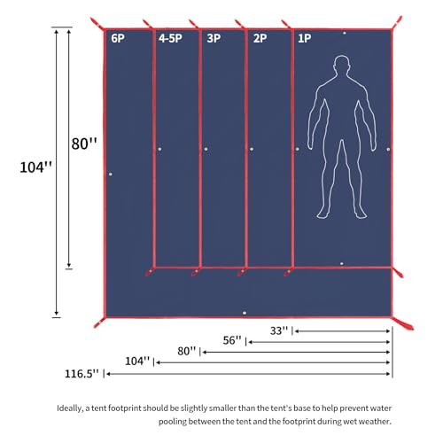 Frelaxy Tent Footprint, Waterproof Camping Tarp, Durable Tent Floor to Elevate Your Camping, Hiking, Backpacking, Hammock, Beach Experience - color: Dark Blue, size: 2 Person—56'' x 80''