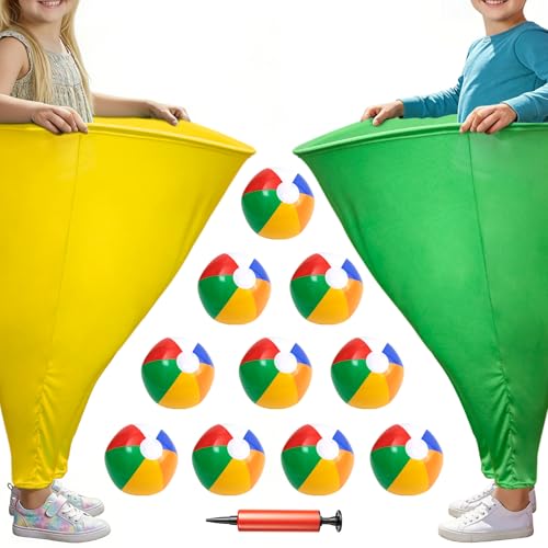 Granny Pants Yard Game, Outdoor Game with Bouncy Ball and Air Pump, Team Relay Family Reunion Party Field Game - size: 2PCS