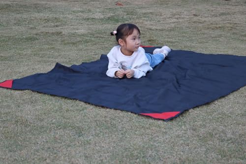Orga'Neat Pocket Picnic Blanket, Beach Mat Waterproof Sandproof, Compact Lightweight Small Tarp for Camping, Hiking, Backpacking, Festival, Travel, Foldable in Bags (Black/Red, 55"x79") - color: Black/Red, size: 55"x79"