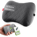 Hikenture Camping Pillow with Removable Cover - Ultralight Inflatable Pillow for Neck Lumbar Support - Upgrade Backpacking Pillow - Washable Travel Air Pillows for Camping, Hiking, Backpacking - color: Grey